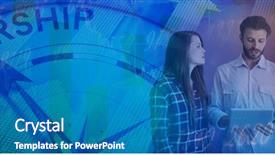  Presentation with gold people planning - PPT theme with leadership concept of navigational compass background and a teal colored foreground