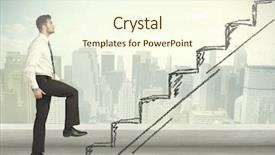  Presentation with climbing - Presentation theme enhanced with leadership development - business man climbing up background and a cream colored foreground