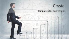  Presentation with climbing - Presentation theme having leadership development - business man climbing up background and a light gray colored foreground