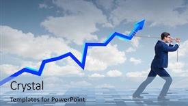  Presentation with economy - Audience pleasing theme consisting of leadership development - businessman supporting increase in economy backdrop and a light blue colored foreground