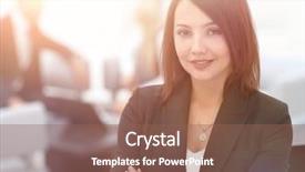  Presentation with business women - Colorful presentation design enhanced with leadership development - portrait of confident business women backdrop and a violet colored foreground