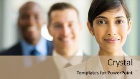  Presentation with indian wedding invitation - Cool new theme with leadership diverse - beautiful indian businesswoman standing backdrop and a coral colored foreground