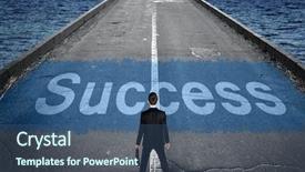  Presentation with business success biblical principles - PPT theme with leadership highway sign - success message on road background and a ocean colored foreground