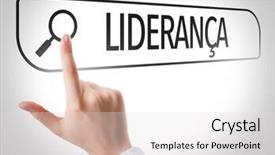  Presentation with search - Colorful PPT theme enhanced with leadership in portuguese written backdrop and a light gray colored foreground