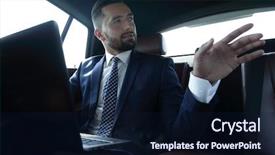  Presentation with car - Theme having leadership journey - confident businessman talking in car background and a wine colored foreground