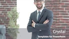  Presentation with journey - Theme featuring leadership journey - portrait of an experienced lawyer background and a  colored foreground