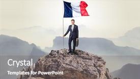  Presentation with france flag - Cool new presentation with leadership journey - successful businessman on the top backdrop and a  colored foreground