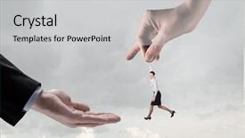  Presentation with power media - Slide set with leadership law - hand of power and control background and a  colored foreground