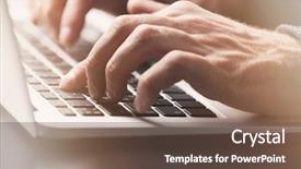  Presentation with keyboard - Beautiful theme featuring leadership law - male hands typing on laptop backdrop and a tawny brown colored foreground