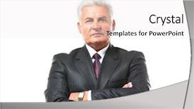  Presentation with legacy - Theme featuring leadership legacy - portrait of successful mature businessman background and a sky blue colored foreground