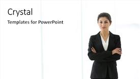  Presentation with rays of light - Beautiful slides featuring leadership legacy - successful mature businesswoman on light backdrop and a white colored foreground