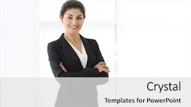  Presentation with successful - Amazing presentation theme having leadership legacy - successful mature businesswoman on light backdrop and a white colored foreground