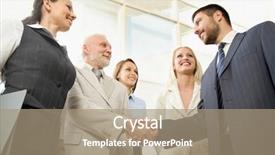  Presentation with business partner people joining hand - Beautiful slides featuring leadership man - business people shaking hands backdrop and a coral colored foreground