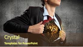  Presentation with acting - Slide set with leadership man - close up of businessman acting background and a  colored foreground