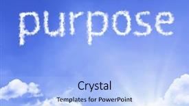  Presentation with purpose - Colorful slide deck enhanced with passion statement - purpose cloud word backdrop and a light blue colored foreground