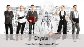  Presentation with medical leadership - Colorful presentation theme enhanced with leadership medical - idea concept lamp head doctor backdrop and a  colored foreground