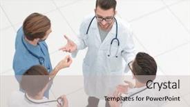  Presentation with medical leadership - PPT theme with leadership medical - view from the top background and a soft green colored foreground