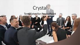  Presentation with team leadership - PPT layouts with leadership participation - business team at the session background and a white colored foreground