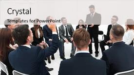  Presentation with questions - Theme consisting of leadership participation - coach asks questions background and a light gray colored foreground