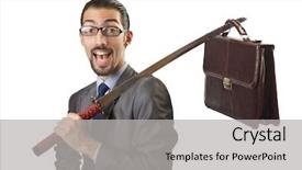  Presentation with sword - Audience pleasing slide deck consisting of leadership portfolio - businessman with sword on white backdrop and a  colored foreground