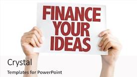  Presentation with ideas - Presentation theme consisting of leadership portfolio - finance your ideas placard isolated background and a sky blue colored foreground