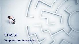  Presentation with maze - Cool new theme with leadership puzzle - stressful business man looking backdrop and a sky blue colored foreground