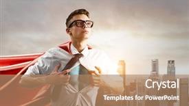  Presentation with hero business - Amazing theme having leadership red - business superhero young businessman showing backdrop and a coral colored foreground