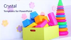  Presentation with school leadership - Amazing presentation having leadership school children - colorful plastic toys on decorative backdrop and a sky blue colored foreground