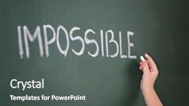  Presentation with chalkboard - Slide set consisting of leadership school children - little girl writing word impossible background and a dark gray colored foreground