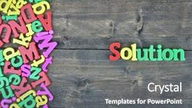  Presentation with solution success hard work pencil - PPT layouts featuring leadership school children - solution word on wooden table background and a  colored foreground