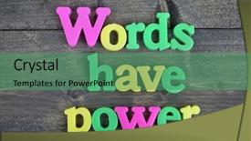  Presentation with power - Slides with leadership school children - words have power word background and a ocean colored foreground