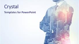  Presentation with thinking - Theme having leadership search - businessman in suit standing thinking background and a sky blue colored foreground