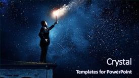  Presentation with problem solution motivation customer - Presentation theme consisting of leadership search - he is searching for solution background and a navy blue colored foreground