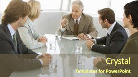  Presentation with discussion room - Amazing presentation theme having leadershipstrategy - senior businessman with colleagues having backdrop and a tawny brown colored foreground