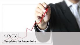  Presentation with 3d man business leader - PPT theme consisting of leadership success - business man hand drawing background and a  colored foreground