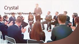  Presentation with business summit - PPT layouts with leadership summit - coach leads the session background and a lemonade colored foreground