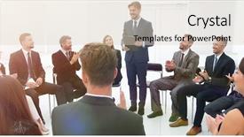  Presentation with business summit - Slides enhanced with leadership summit - manager reads a report background and a lemonade colored foreground