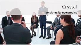  Presentation with business summit - Presentation theme with leadership summit - manager reads a report background and a white colored foreground