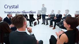  Presentation with business summit - Beautiful PPT layouts featuring leadership summit - manager reads a report backdrop and a  colored foreground