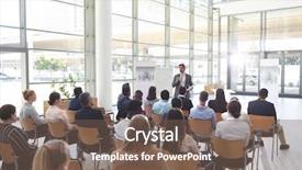  Presentation with diverse business people - Beautiful slide deck featuring leadership summit - rear view of interactive diverse backdrop and a violet colored foreground