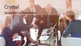  Presentation with leadership team - Cool new PPT layouts with leadership team - business partners shake hands backdrop and a coral colored foreground