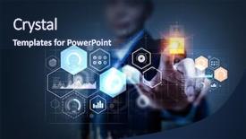  Presentation with leadership - Theme having technology leadership - media technologies for business mixed background and a ocean colored foreground