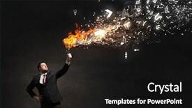  Presentation with solution images - Audience pleasing presentation theme consisting of leadership torch - he is searching for solution backdrop and a  colored foreground