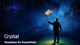  Presentation with solution - Presentation theme enhanced with leadership torch - he is searching for solution background and a navy blue colored foreground