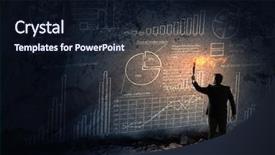  Presentation with solution - Slide deck featuring leadership torch - he is searching for solution background and a  colored foreground