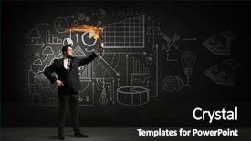  Presentation with solution images - Theme having leadership torch - he is searching for solution background and a dark gray colored foreground