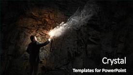  Presentation with solution - Beautiful slide deck featuring leadership torch - he is searching for solution backdrop and a  colored foreground