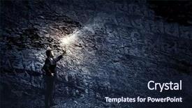  Presentation with solution - Beautiful presentation theme featuring leadership torch - he is searching for solution backdrop and a  colored foreground