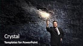  Presentation with problem solution motivation customer - Slides having leadership torch - he is searching for solution background and a  colored foreground