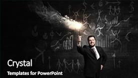  Presentation with solution images - Amazing slides having leadership torch - he is searching for solution backdrop and a  colored foreground